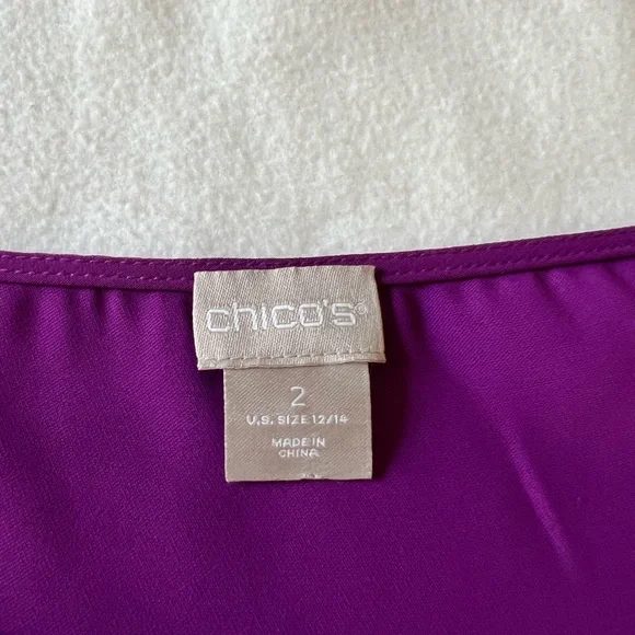 Chico’s asymmetrical purple blouse - Picture 5 of 6